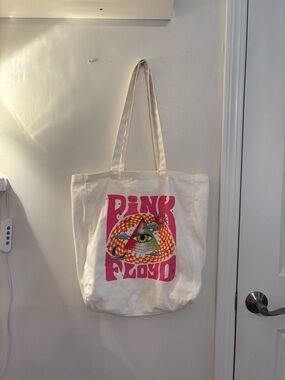 American Eagle Outfitters Cream Tote with Pink & Multicolor Pink Floyd Graphic